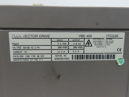 Control Techniques VBE400 STDG35 Flux Vector Drive 4.0Kw 380-460V 13.2A
