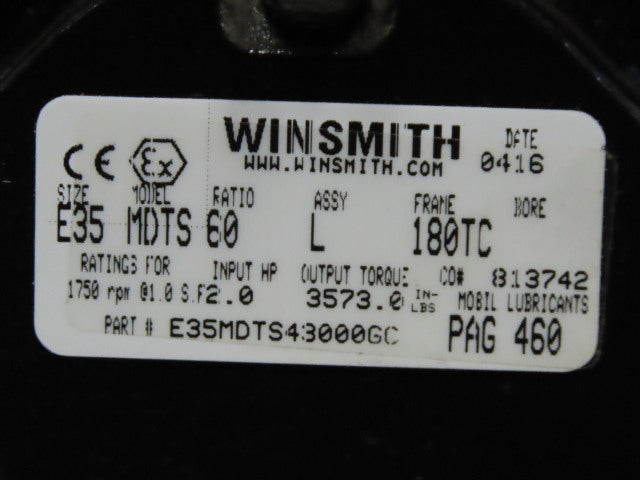 Winsmith E35MDTS43000GC 60:1 Ratio 2Hp 29RPM Left Hand Output Gear Reducer