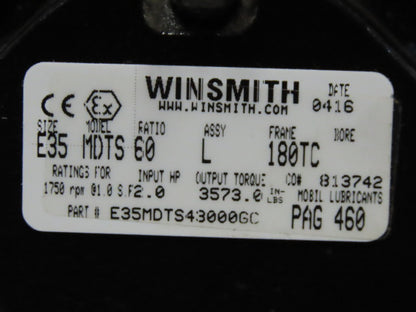 Winsmith E35MDTS43000GC 60:1 Ratio 2Hp 29RPM Left Hand Output Gear Reducer