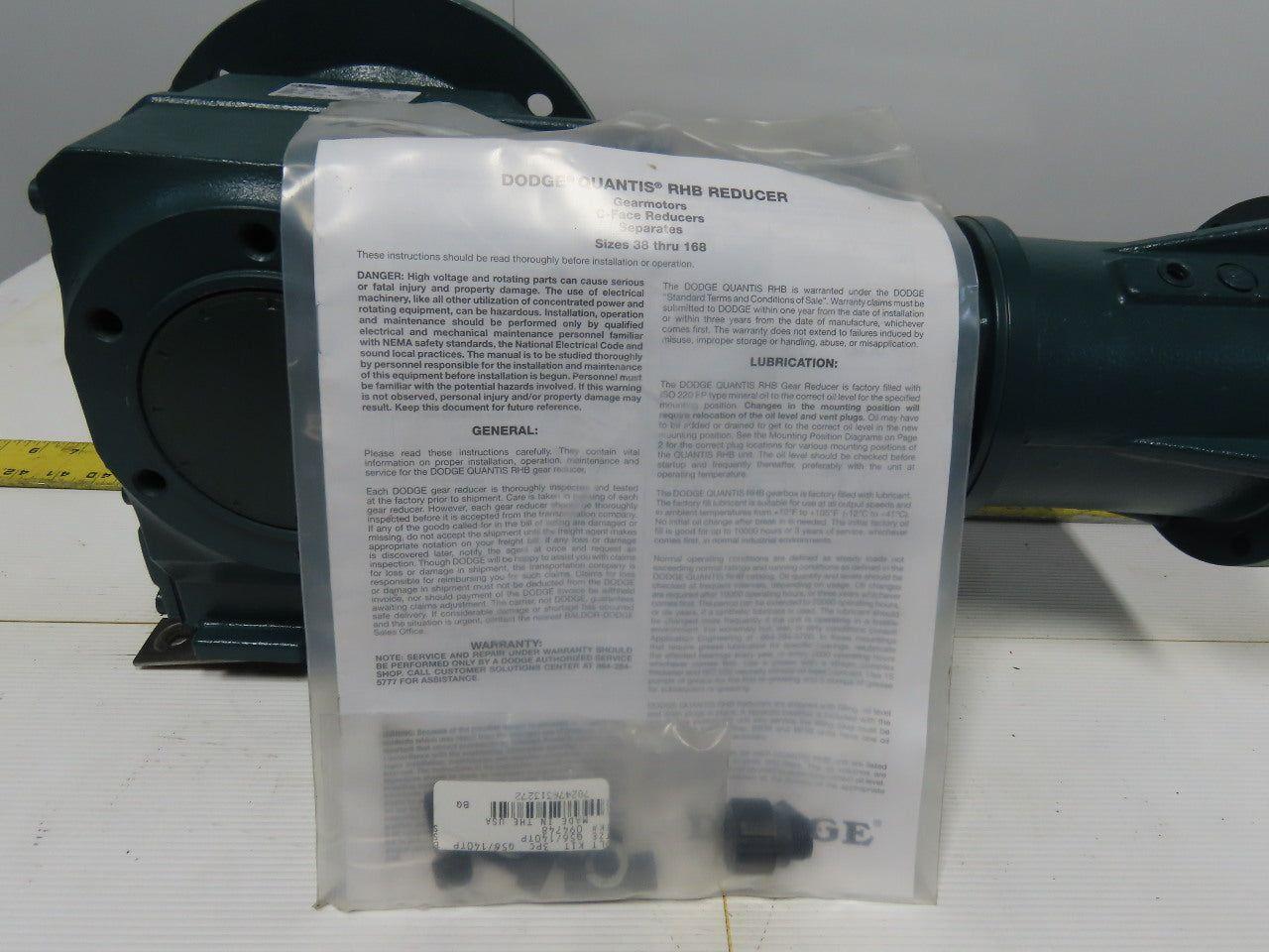 Dodge BF683LN140TC 69.78:1 Ratio 25RPM 140TC Right hand Output Gear Reducer