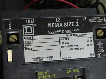 Square D 8538 SCG14 Single Throw Fusible Disconnect Safety SwitchW/Motor Starter