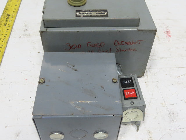 Square D 8538 SCG14 Single Throw Fusible Disconnect Safety SwitchW/Motor Starter
