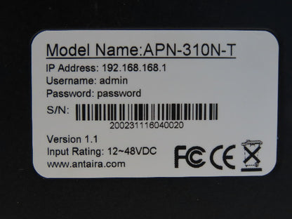 Antaira APN-310N-T Industrial Access Point Client Bridge Repeater DIN Rail Mount