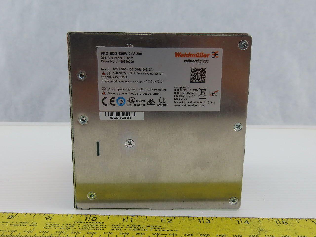 Weidmuller PRO ECO Power Supply 480W24V 20A DIN Rail Mount