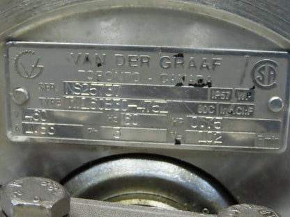 Van Der Graaf TM160B30-475Z 25-1/2" W 460V 3Ph 102FPM Power Drum Conveyor Roller