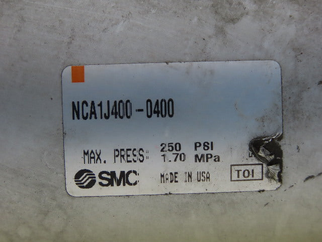 SMC NCA1J400-0400 Air Pneumatic Cylinder 4" Bore 4" Stroke 250 PSI