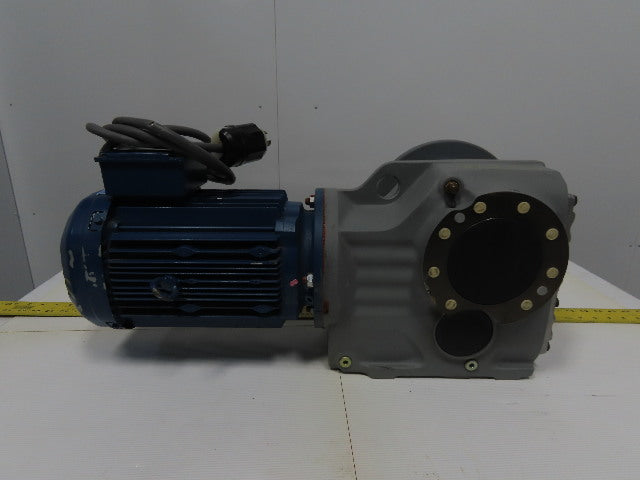 Sew KF77DRE100LC4/DH 73.99:1 Ratio 24RPM 5Hp 230/460V Left Hand Gearmotor