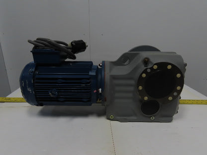 Sew KF77DRE100LC4/DH 73.99:1 Ratio 24RPM 5Hp 230/460V Left Hand Gearmotor