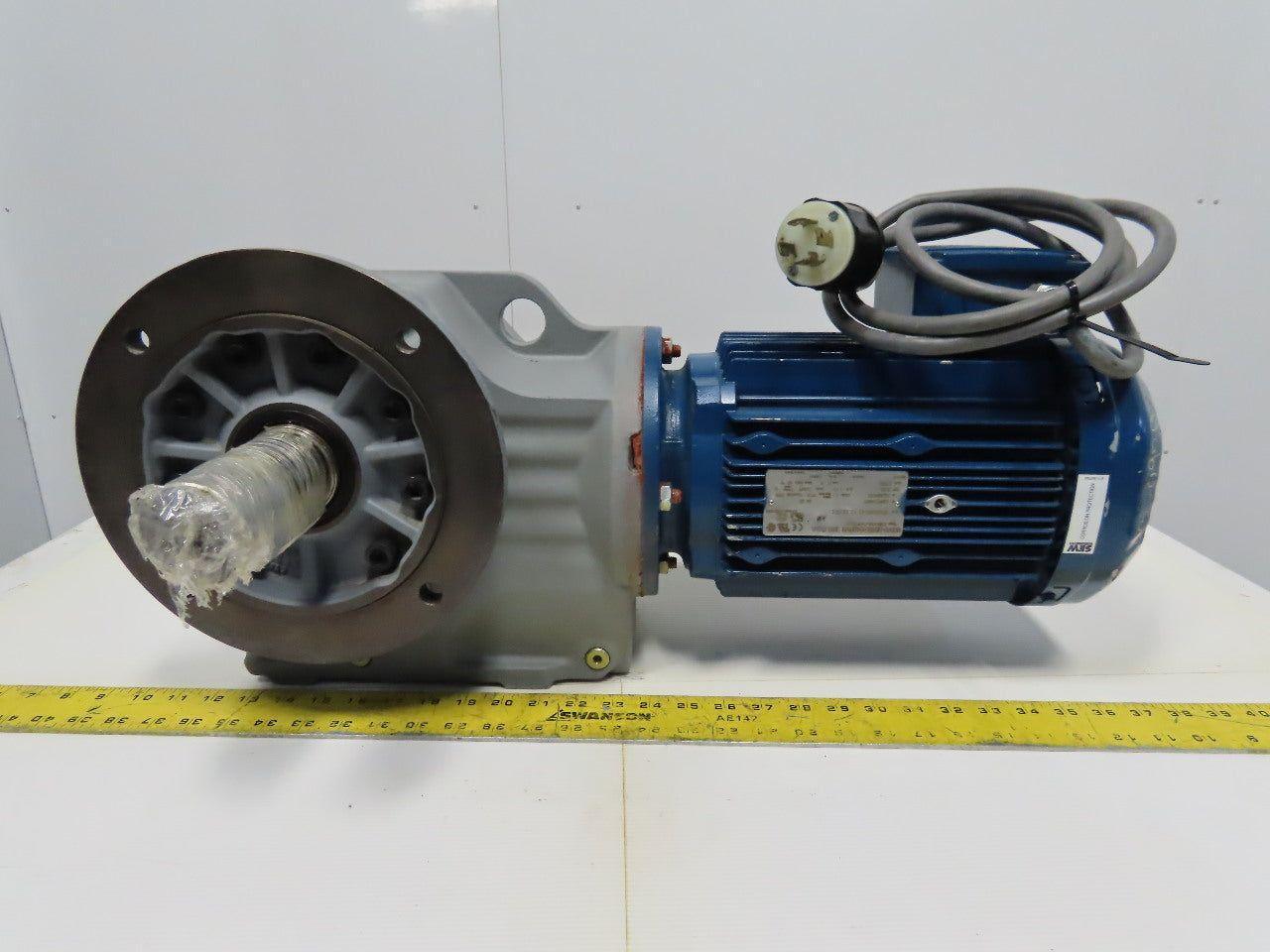 Sew KF77DRE100LC4/DH 73.99:1 Ratio 24RPM 5Hp 230/460V Left Hand Gearmotor