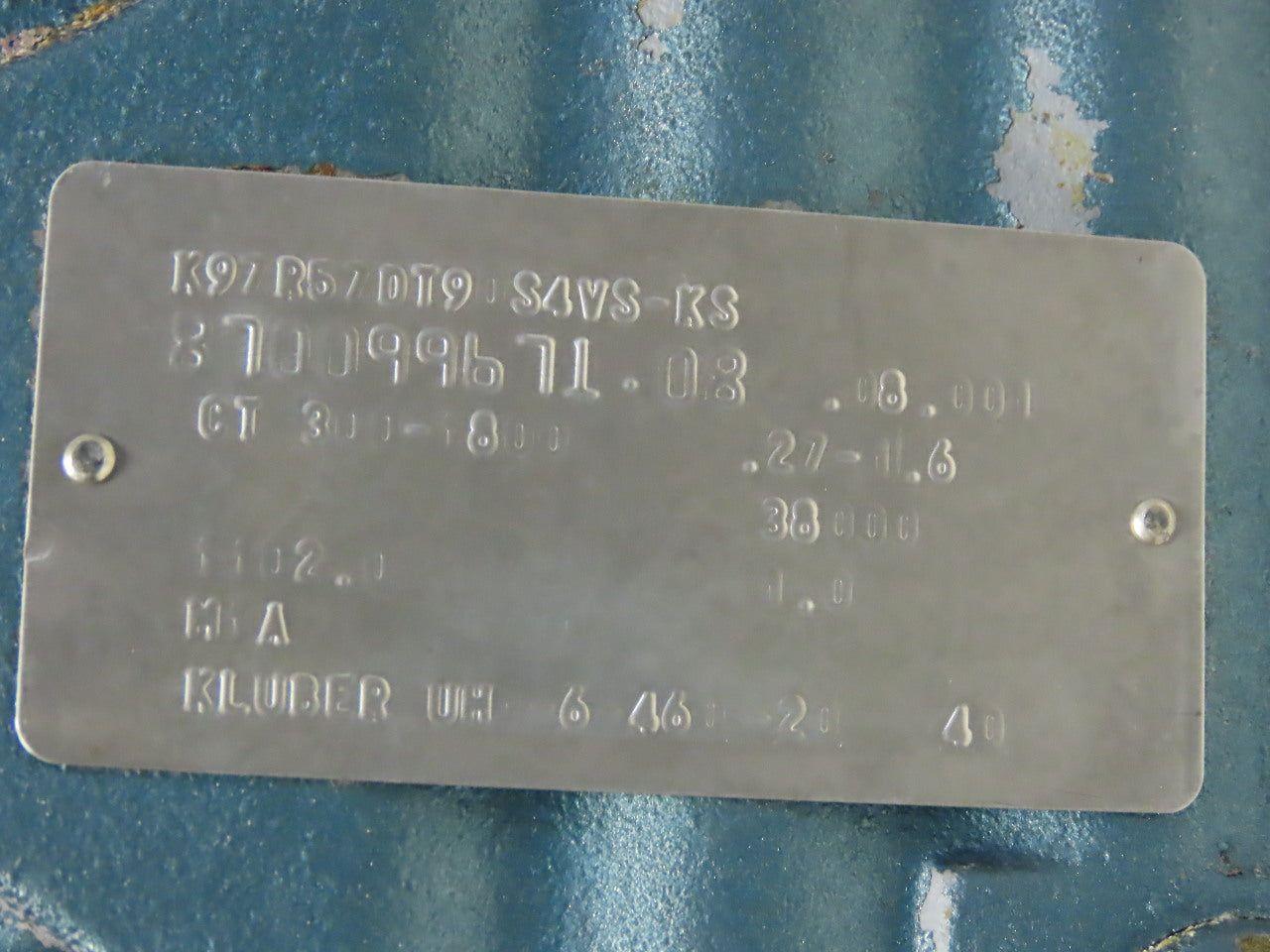 Sew 	 K97R57DT90S4VS-KS 1102:1 Ratio .27-1.6 RPM Output 1.5Hp Gear Reducer