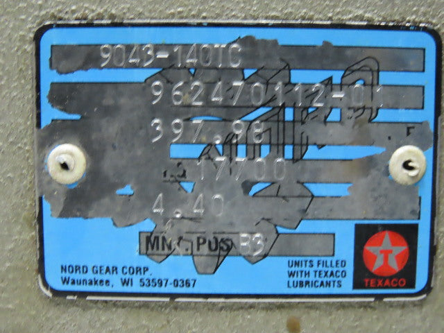 Nord 9043-140TC 397.98:1 Ratio 5.17RPM 4.4Hp 140TC Gear Reducer