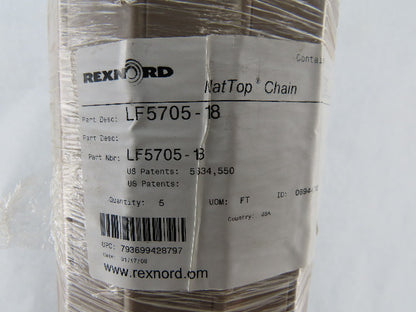Rexnord LF5705-18 Mat Top Chain Poly Conveyor Belt 18"x 60"