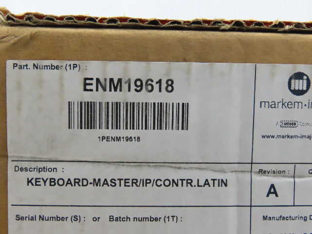 Markem ENM19618 Keyboard Master IP/ Contr. Latin Membrane NIB