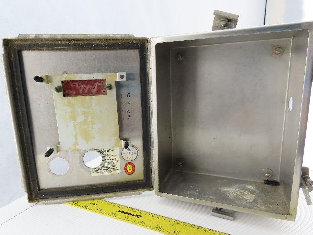 Hoffman Wall Mount Electrical Enclosure JIC 10"x 8"x 4" Stainless Steel