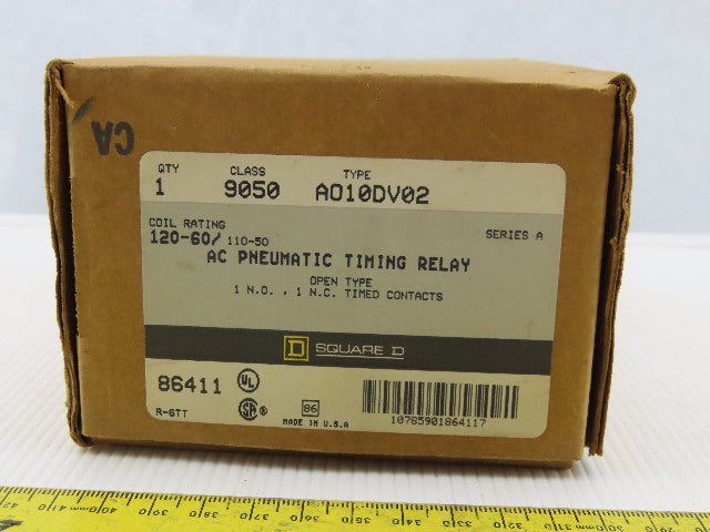 Square D AO10DV02 AC Pneumatic Timing Relay 600V 1N.O 1N.C