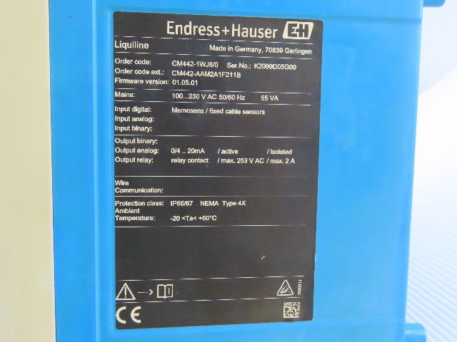 Endress & Hauser CM442-1WJ8/0 Liquiline M CM42 Transmitter 200-230V 55VA