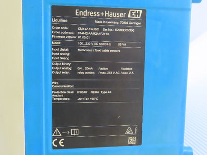 Endress & Hauser CM442-1WJ8/0 Liquiline M CM42 Transmitter 200-230V 55VA