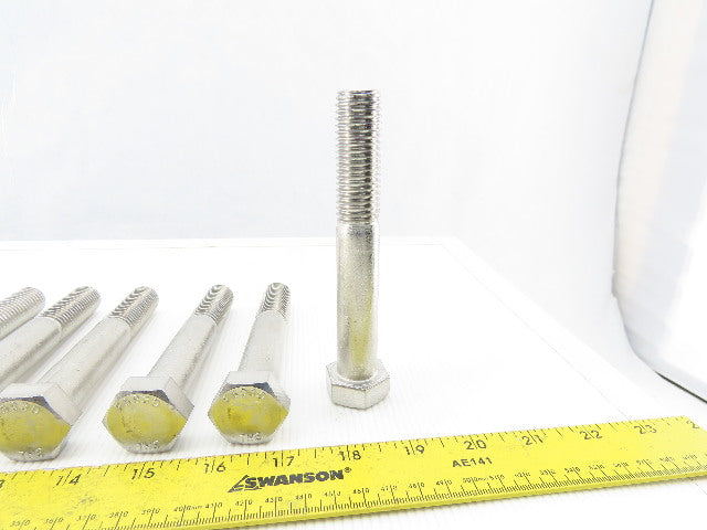 3/4-10 x 5" Hex Head Stainless Steel Bolts Lot OF 8