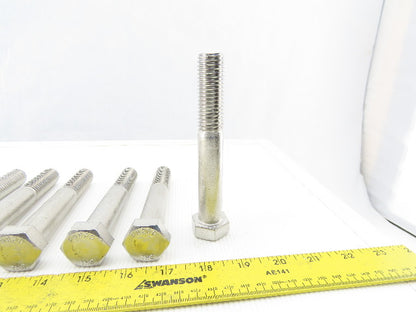 3/4-10 x 5" Hex Head Stainless Steel Bolts Lot OF 8
