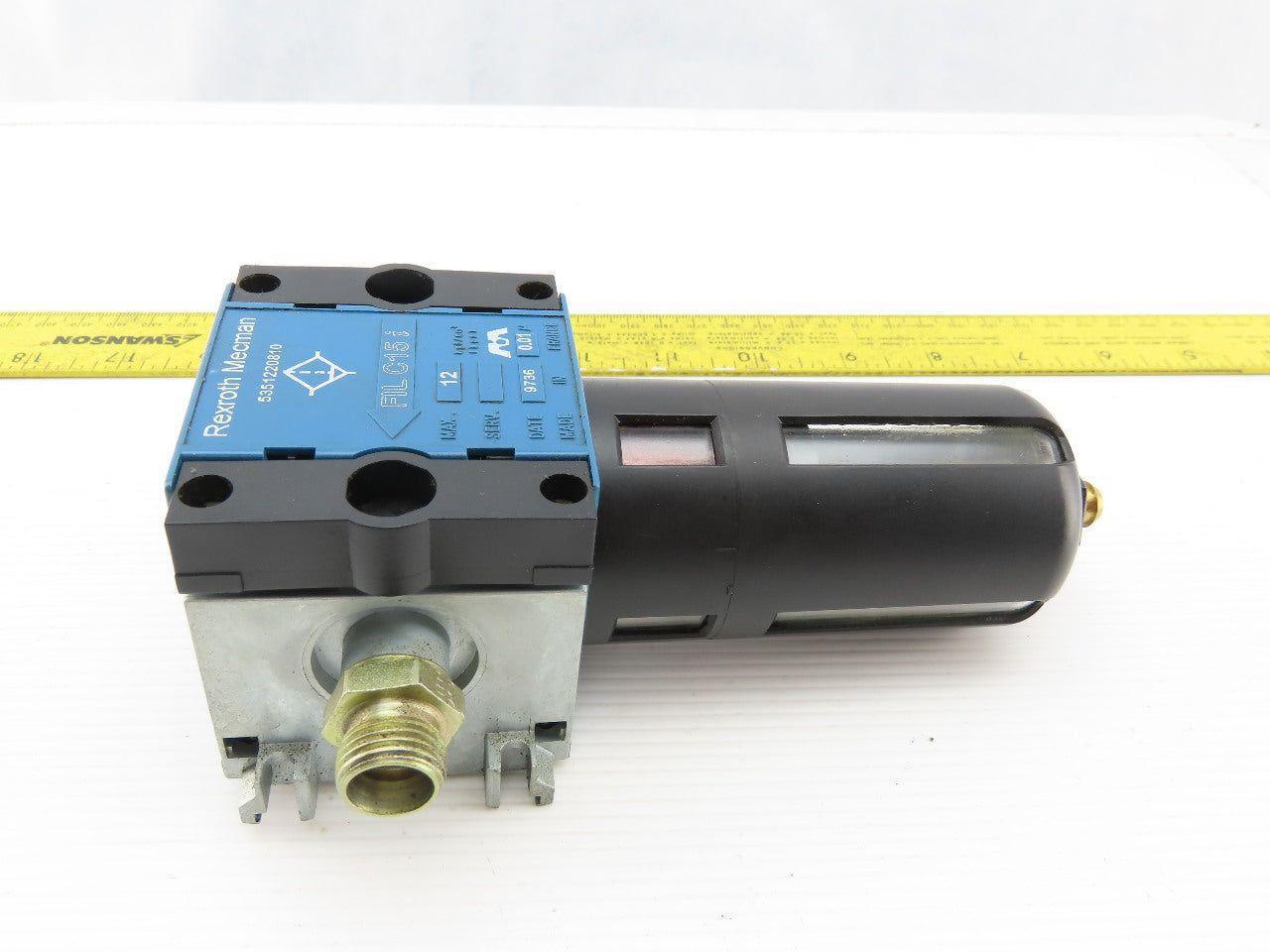 Rexroth Mecman 5351220810 FIL C15i Pneumatic Air Filter 12 Bar max. 1/4"-18