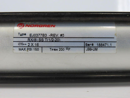 Norgren EJ0377B3 Pneumatic Air Cylinder 2" Bore 16" Stroke
