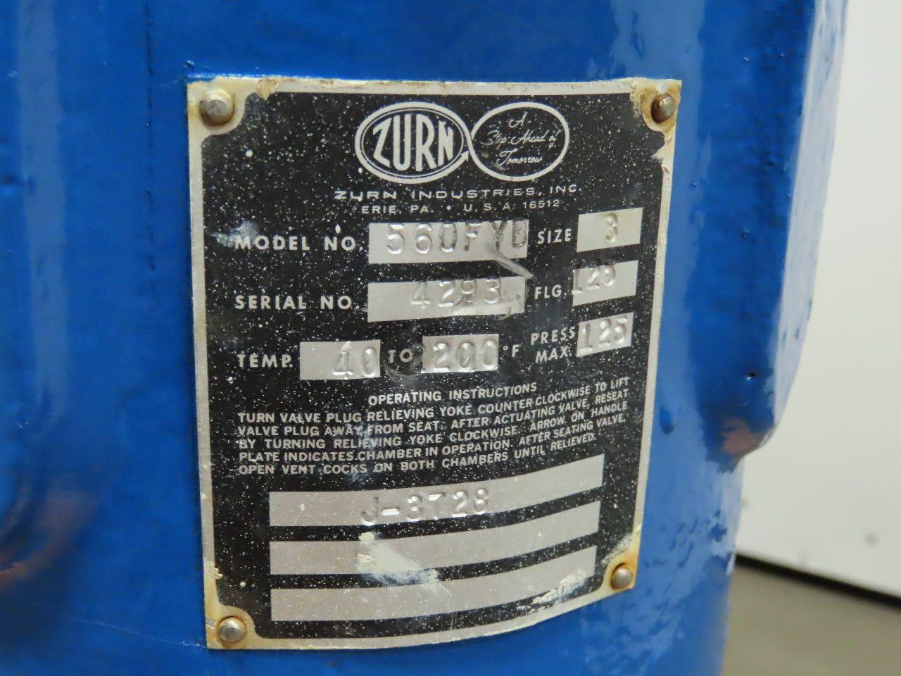ZURN 560FYB 3" Flanged Iron Duplex Dual Basket Filter 125PSI Max Size 3