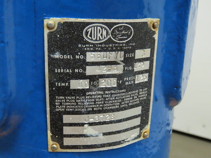 ZURN 560FYB 3" Flanged Iron Duplex Dual Basket Filter 125PSI Max Size 3