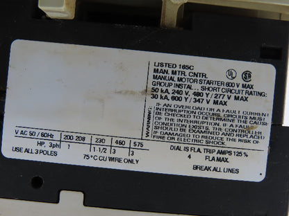 Siemens 3RV1421-1JA10 Circuit Breaker W/Adapter Plug 8US1 051-5DJ07 Assy.