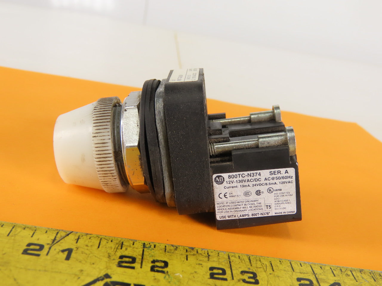 Allen Bradley 800T-QH2W/V Universal LED Pilot Light 12-130VAC White Series V