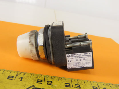 Allen Bradley 800T-QH2W/V Universal LED Pilot Light 12-130VAC White Series V