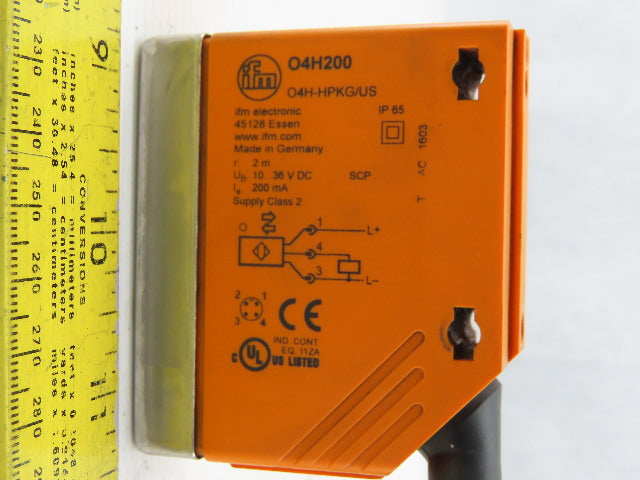 IFM O4H200 Diffuse Reflection Sensor 10-36VDC 200mA Class 2 W/Cord