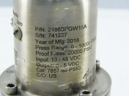 Viatran 2186BPGW15A Press Range 0-10000PSIG Proof Press 20000 PSIG 10-48VDC