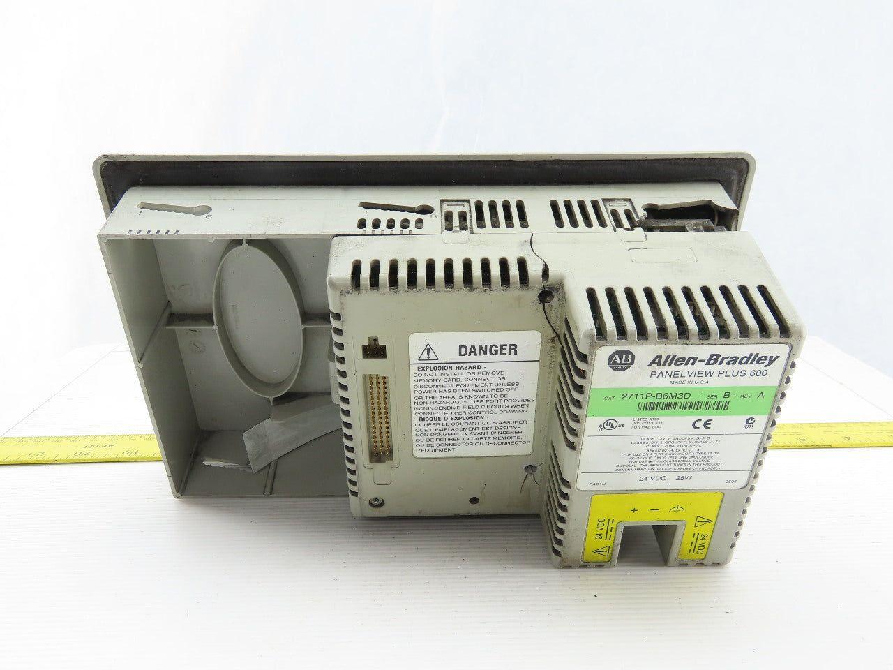 Allen Bradley 2711P-B6M3D/B Panel View Plus 600 24VDC 25W Back Piece is Broken