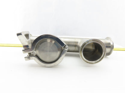 2" 4 Way Double Branch Stainless Steel Sanitary Tee