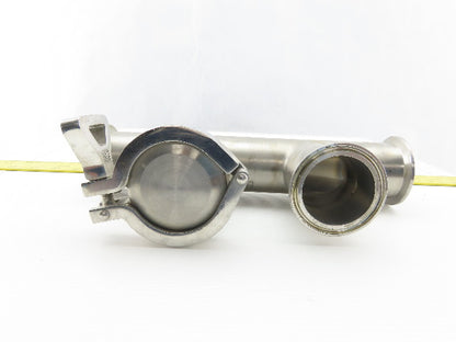 2" 4 Way Double Branch Stainless Steel Sanitary Tee