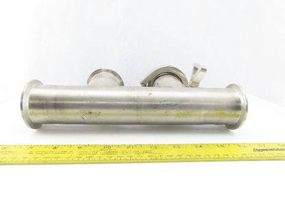 2" 4 Way Double Branch Stainless Steel Sanitary Tee