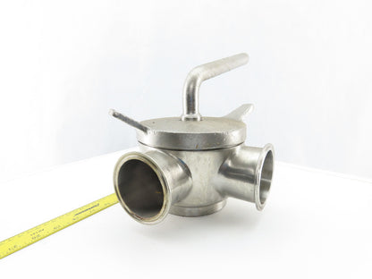 3" Stainless Steel Sanitary 3 Way Diverting Plug Valve