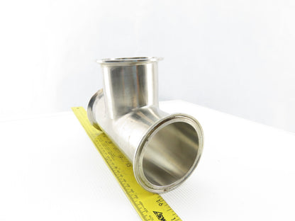 3" Flanged Stainless Steel Sanitary Tee Fitting 7-1/2"