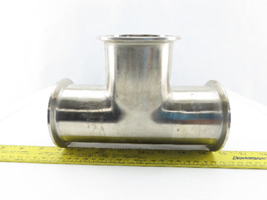 3" Flanged Stainless Steel Sanitary Tee Fitting 7-1/2"