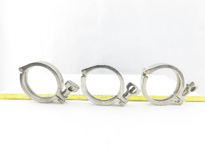 3" Stainless Steel Tri Clover Style Sanitary Clamps Lot Of 3
