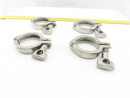 2" Stainless Steel Sanitary Tri Clover Style Clamps Lot Of 4