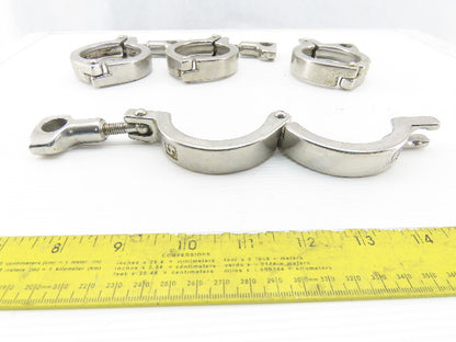 2" Stainless Steel Sanitary Tri Clover Style Clamps Lot Of 4