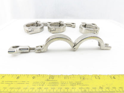2" Stainless Steel Sanitary Tri Clover Style Clamps Lot Of 4