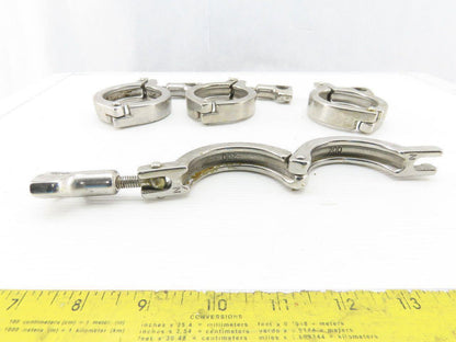 2" Stainless Steel Sanitary Tri Clover Style Clamps Lot Of 4