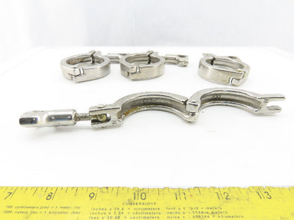 2" Stainless Steel Sanitary Tri Clover Style Clamps Lot Of 4