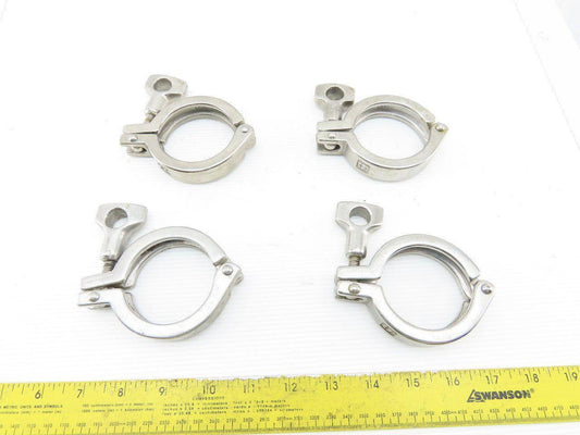 2" Stainless Steel Sanitary Tri Clover Style Clamps Lot Of 4