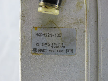 SMC MGPM32N-125 Compact Guide Pneumatic Air Cylinder 2-1/2" Stroke 145PSI