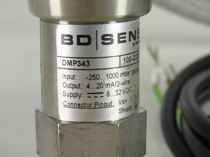 BD Sensor DMP343 Pressure measurement -250-1000 Mbar Gauge 4-20Ma 8-32VDC