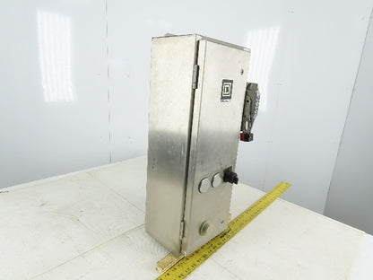 Square D 8538SCW14V81CFF4T 30A 600V 10Hp MAX Stainless Steel Combo Starter