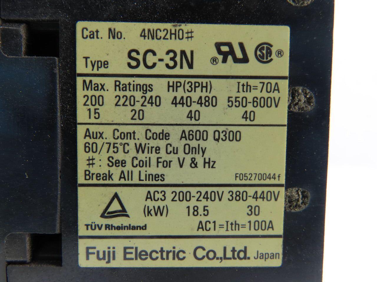 Fuji Electric 4NC2H0 Contactor 200-220V 60Hz 3 PH